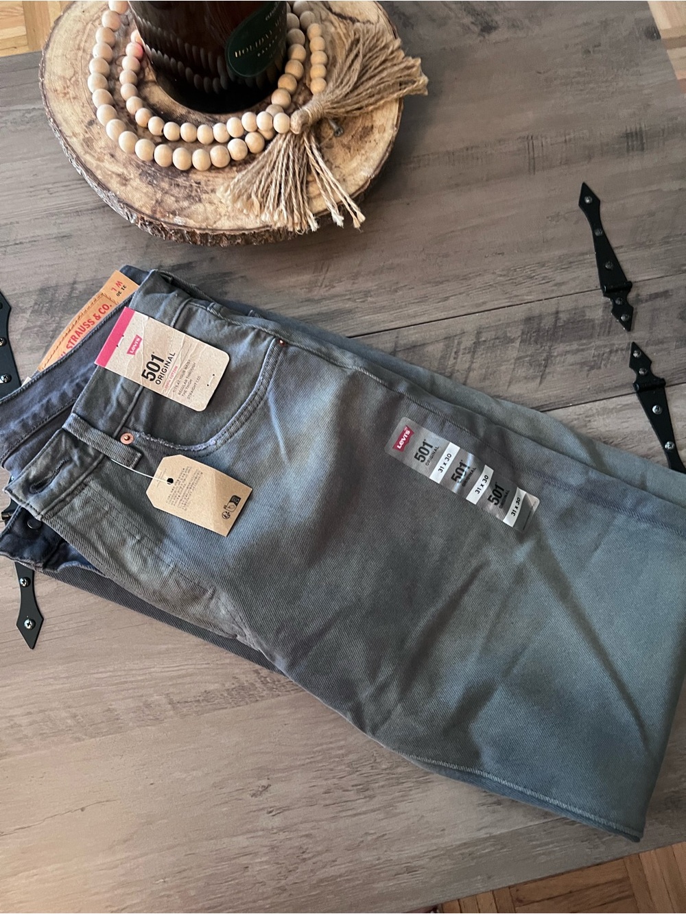 Levi's 501 Jeans in Washed Green-Gray W31 L30
